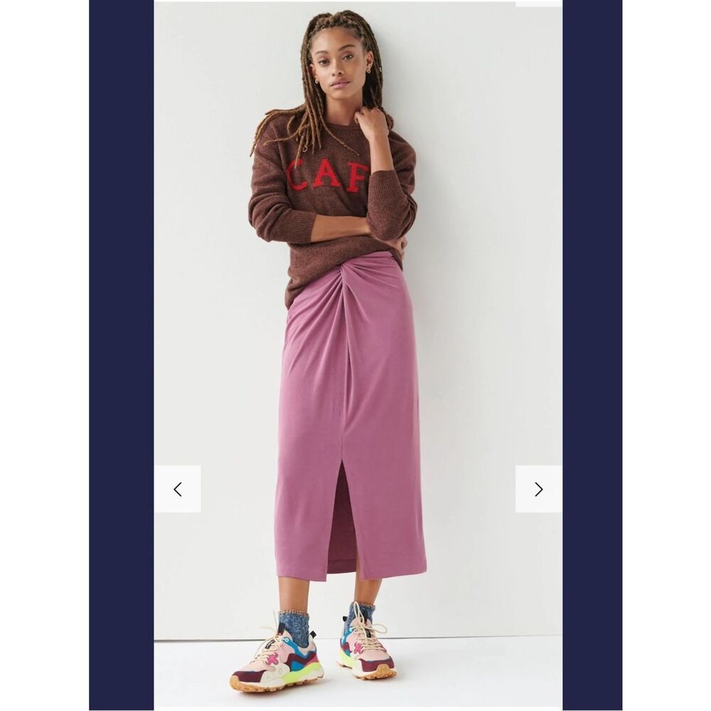 Anthropologie Berry Twist Front Junie Midi Skirt